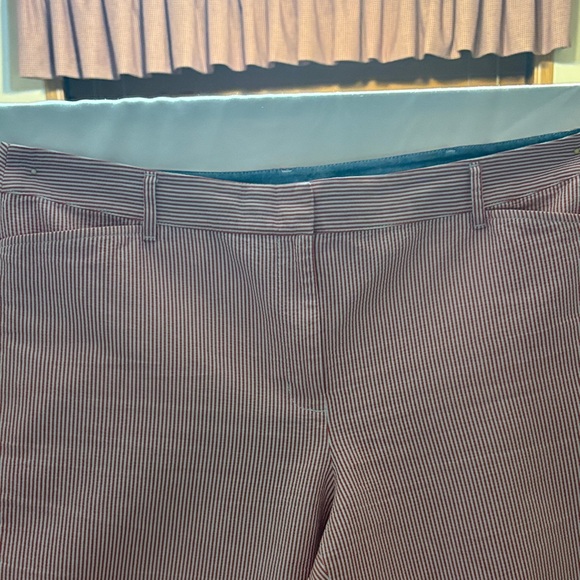 Talbots Striped Pink Crop Pants - Picture 4 of 7